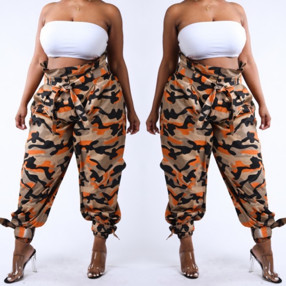 The “Camo Ties”Pants Camouflaged Plus Size